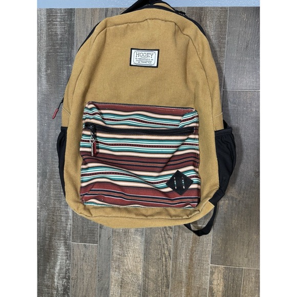 Hooey Mercantile Backpack Tan w/ Southwest Stripe Pocket Western Style - Picture 1 of 9